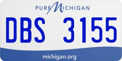 MI license plate DBS3155