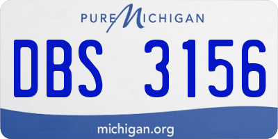 MI license plate DBS3156