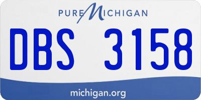 MI license plate DBS3158