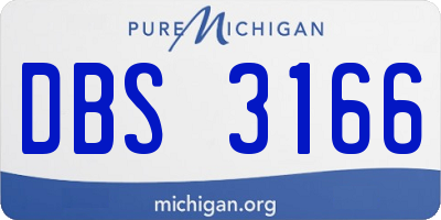 MI license plate DBS3166
