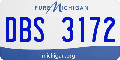 MI license plate DBS3172