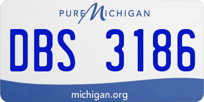 MI license plate DBS3186