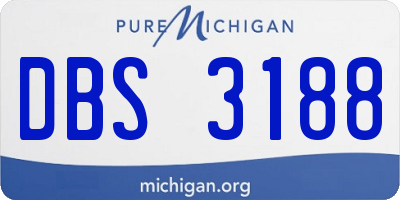 MI license plate DBS3188