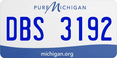 MI license plate DBS3192