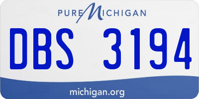 MI license plate DBS3194