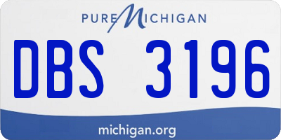 MI license plate DBS3196
