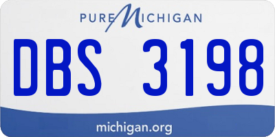 MI license plate DBS3198