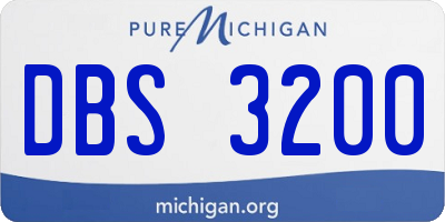 MI license plate DBS3200