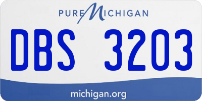 MI license plate DBS3203