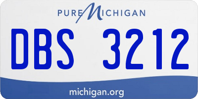 MI license plate DBS3212