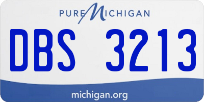 MI license plate DBS3213