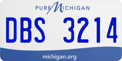 MI license plate DBS3214