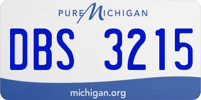 MI license plate DBS3215