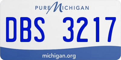MI license plate DBS3217