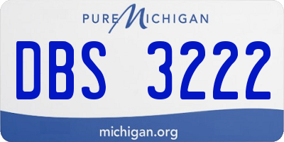 MI license plate DBS3222