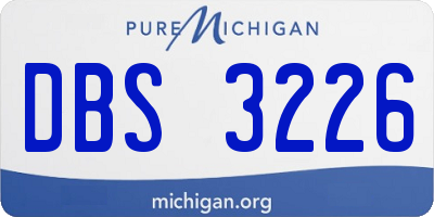 MI license plate DBS3226