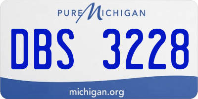 MI license plate DBS3228