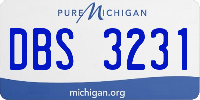 MI license plate DBS3231