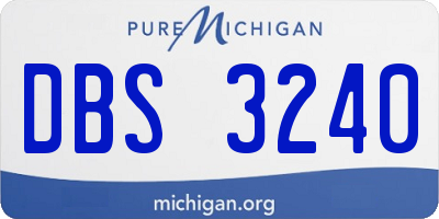 MI license plate DBS3240