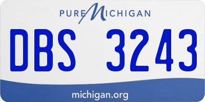 MI license plate DBS3243
