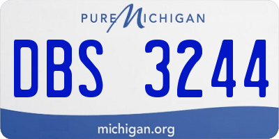 MI license plate DBS3244