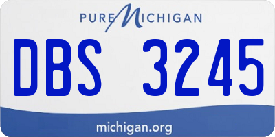 MI license plate DBS3245