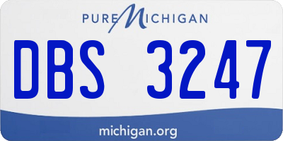 MI license plate DBS3247