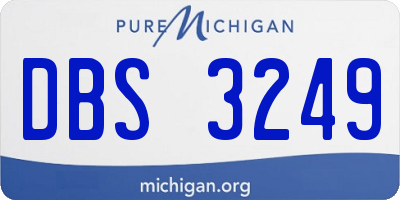 MI license plate DBS3249