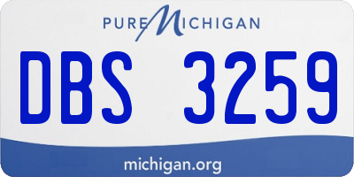 MI license plate DBS3259