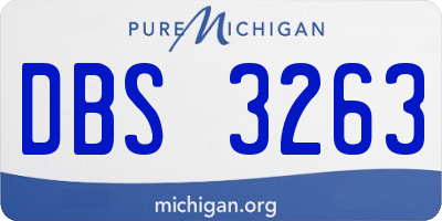 MI license plate DBS3263