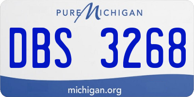 MI license plate DBS3268