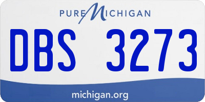 MI license plate DBS3273