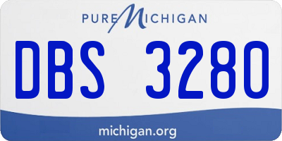 MI license plate DBS3280