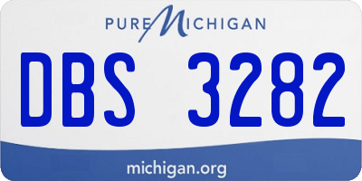 MI license plate DBS3282