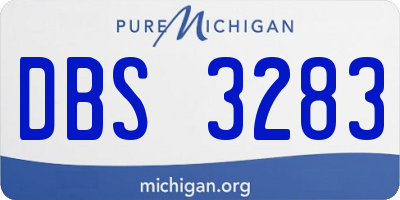 MI license plate DBS3283