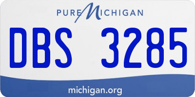 MI license plate DBS3285