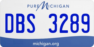 MI license plate DBS3289