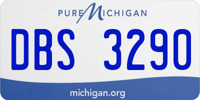 MI license plate DBS3290