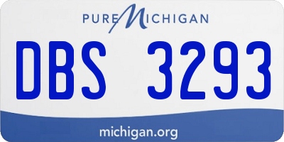 MI license plate DBS3293