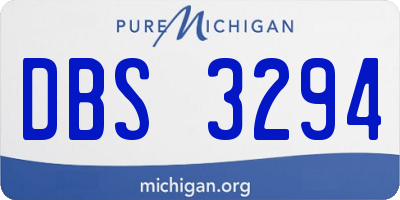 MI license plate DBS3294