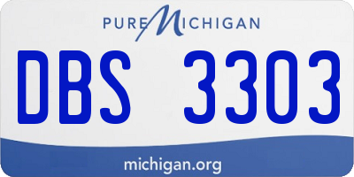 MI license plate DBS3303