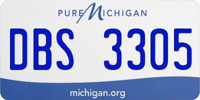 MI license plate DBS3305