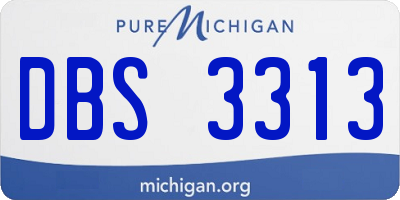 MI license plate DBS3313