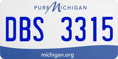 MI license plate DBS3315
