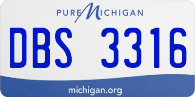 MI license plate DBS3316