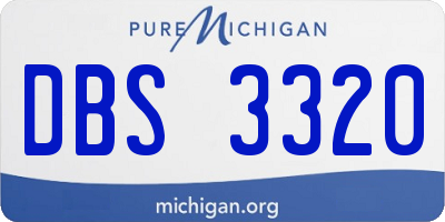 MI license plate DBS3320