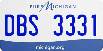 MI license plate DBS3331