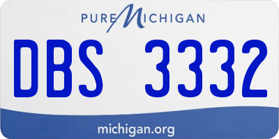MI license plate DBS3332