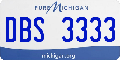 MI license plate DBS3333