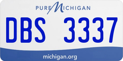 MI license plate DBS3337